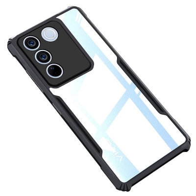 Picture of For Vivo V27e/V27 pro Mobile Cover Edge-Reinforced Shockproof Cushion Back Clear Hybrid Transparent Hard Cover Casing