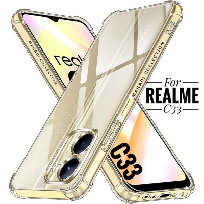 Picture of For Realme C33 Silicone Airbag cover Shockproof Transparent Protective Clear Back Cover TPU Case