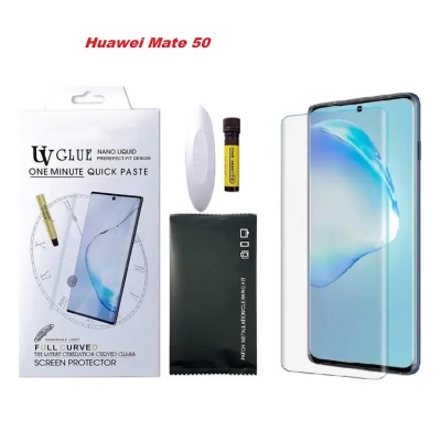 Picture of For Huawei Mate 50  (A+ GRADE) One minute UV Light Adhesive Tempered Glass Screen Protector