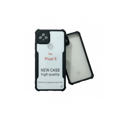 Picture of Google Pixel 5 Premium Quality Transparent Thin Back Cover Case - Black