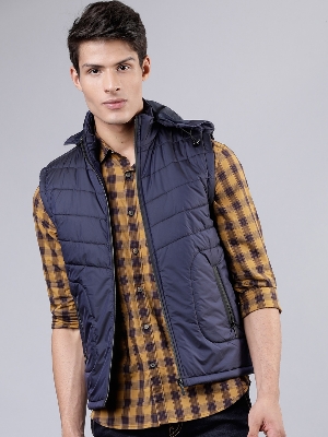 Picture of Pantoneclo Premium Quality Men's Padding Sleeveless Hoodie Jacket