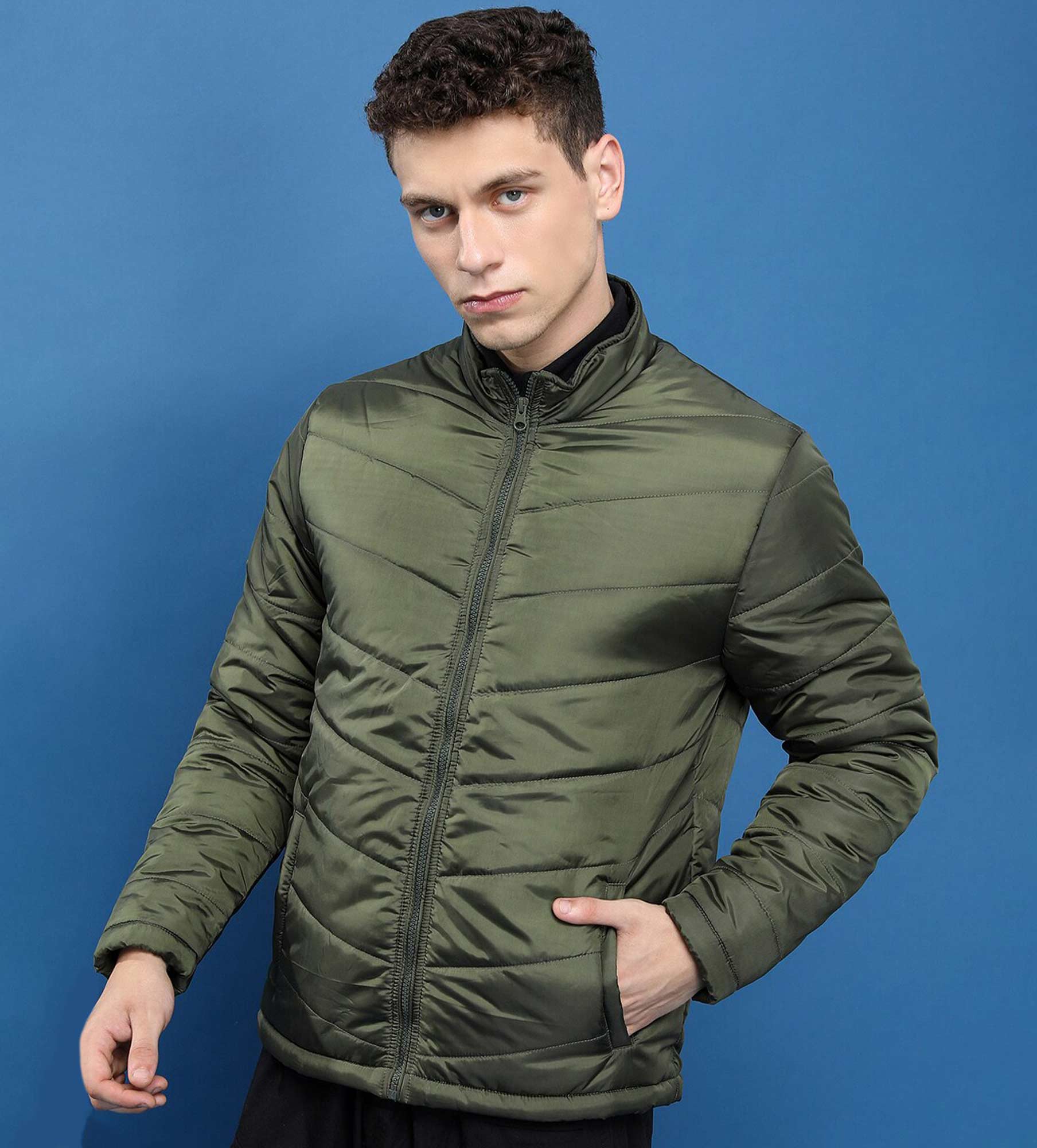 Picture of Pantoneclo Premium Quality Multicolor Men's Padding Jacket - Brick Red & Kalamata