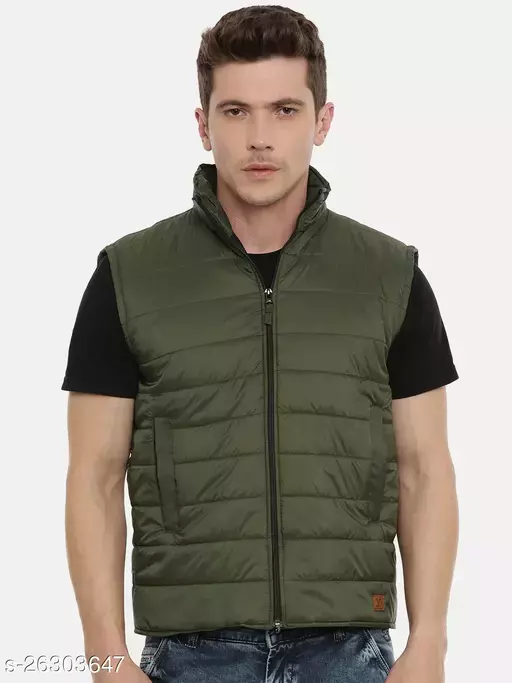 Picture of Pantoneclo Premium Quality Multicolor Men's Padding Sleeveless Jacket - Ochre / Silver Blue / Four Leaf Clover