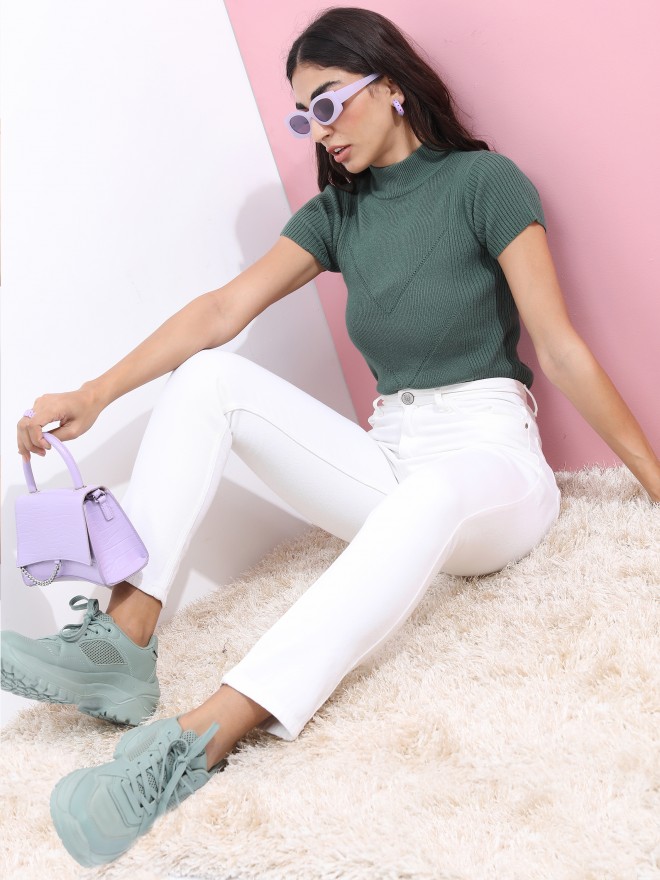 Picture of Pantoneclo Premium Quality Women's / Girl's Crew Neck Acrylic Wool Pullover T-Shirt