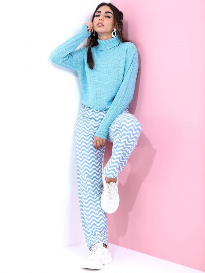 Picture of Pantoneclo Premium Women's / Girl's High Neck Cable Design Pullover / Sweater / Cardigan