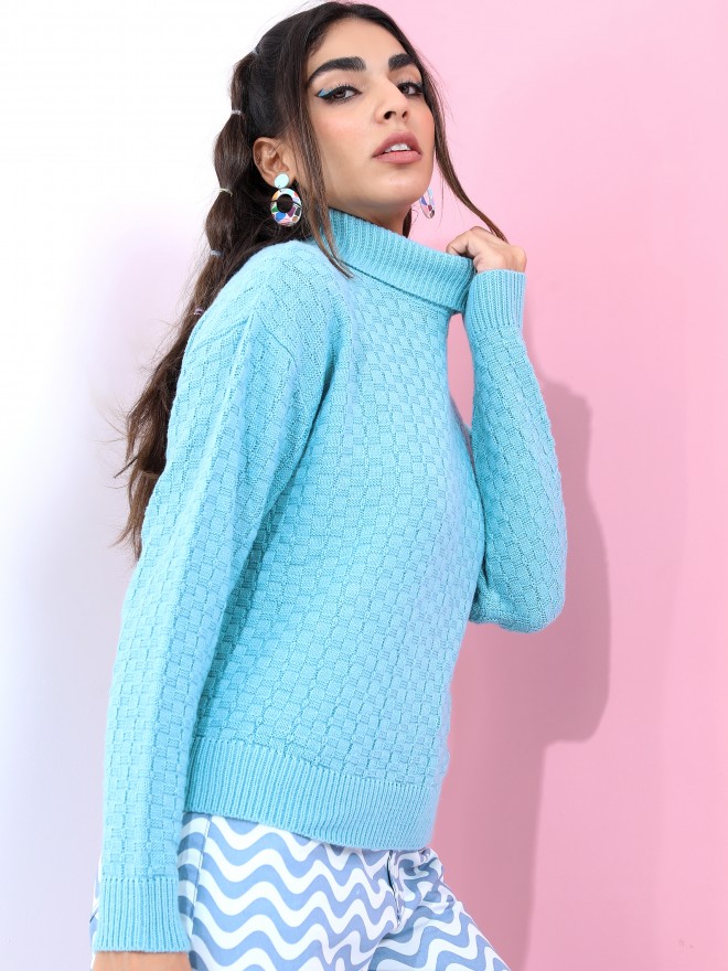 Picture of Pantoneclo Premium Women's / Girl's High Neck Cable Design Pullover / Sweater / Cardigan