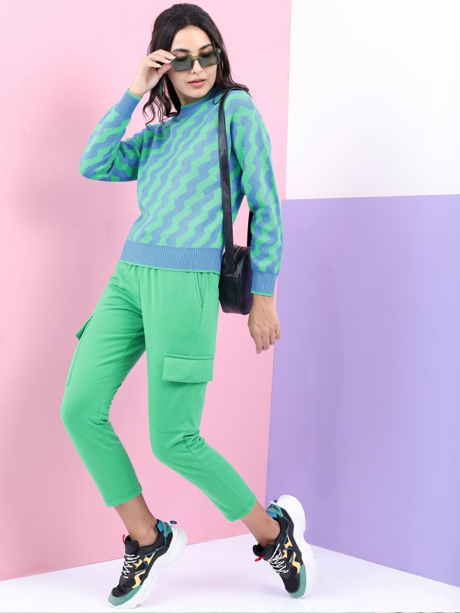 Picture of Pantoneclo Premium Women's / Girl's Round Neck Reversible Wavy Motif Sweater / Cardigan / Pullover