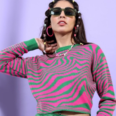 Picture of Pantoneclo Premium Women's / Girl's Round Neck Print Jacquard Sweater / Cardigan / Pullover