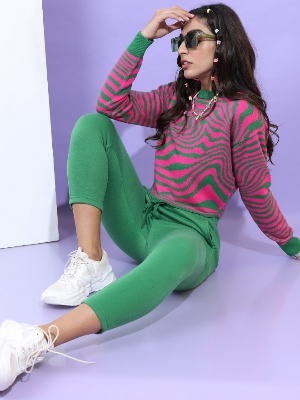 Picture of Pantoneclo Premium Women's / Girl's Round Neck Print Jacquard Sweater / Cardigan / Pullover