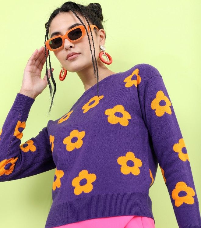 Picture of Pantoneclo Premium Women's / Girl's Flower Design Sweater / Cardigan / Pullover