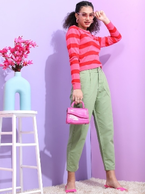 Picture of Pantoneclo Premium Women's / Girl's Round Neck Stripe Sweater / Cardigan / Pullover