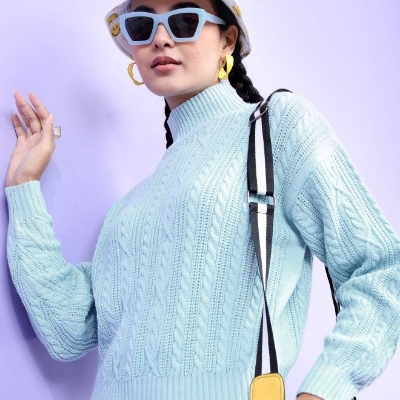 Picture of Pantoneclo Premium Women's Cable Design High Neck Sweater / Cardigan / Pullover