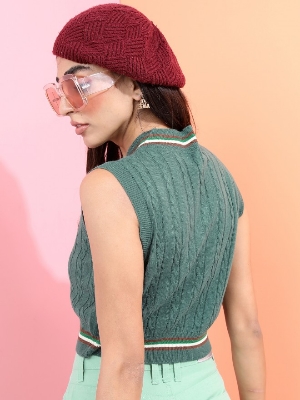 Picture of Pantoneclo Premium Women's / Girl's V-Neck Sleeveless Sweater / Cardigan