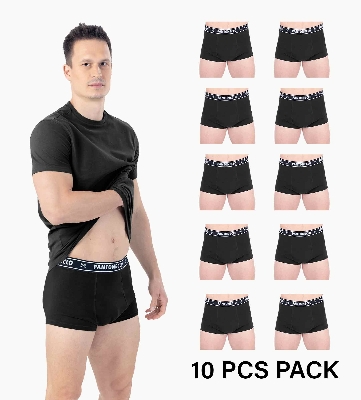 Picture of Pantoneclo Premium Men's Boxer Shorts Underwear (Black) - 10 Pieces Combo Pack
