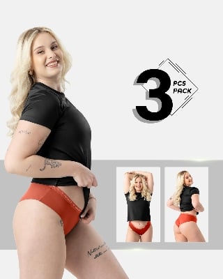 Picture of Leafletic Women's Mid-Rise Hipster Underwear | Soft & Stretchable Cotton Spandex Panty | Comfortable Hipster Undergarment for Ladies | All-Day Comfort Women's Panties | 3 Piece Combo Pack