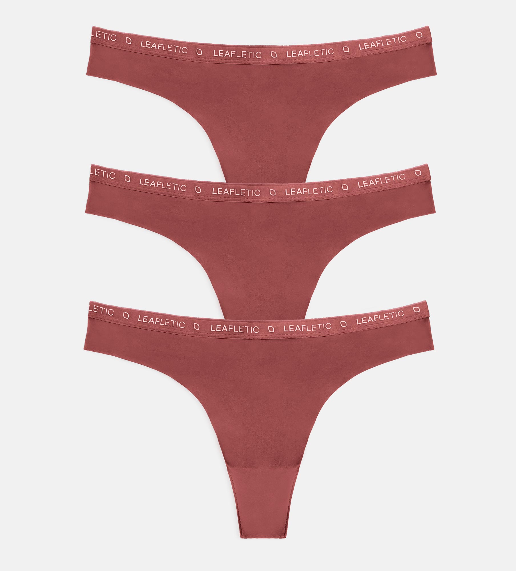 Picture of Leafletic Premium Ladies Mid-Rise Brazilian Brief Underwear - 3 Piece Combo (Red Ochar)