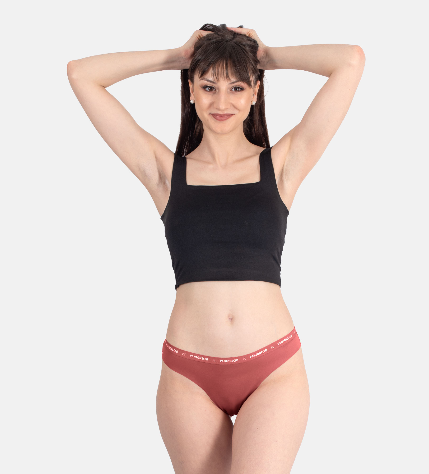 Picture of Leafletic Premium Ladies Mid-Rise Brazilian Brief Underwear - 3 Piece Combo (Red Ochar)