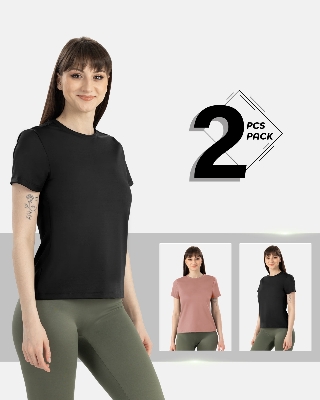 Picture of Leafletic Premium Ladies Second Skin Super Soft Stretch Nylon T-Shirt - 2 Pieces Combo