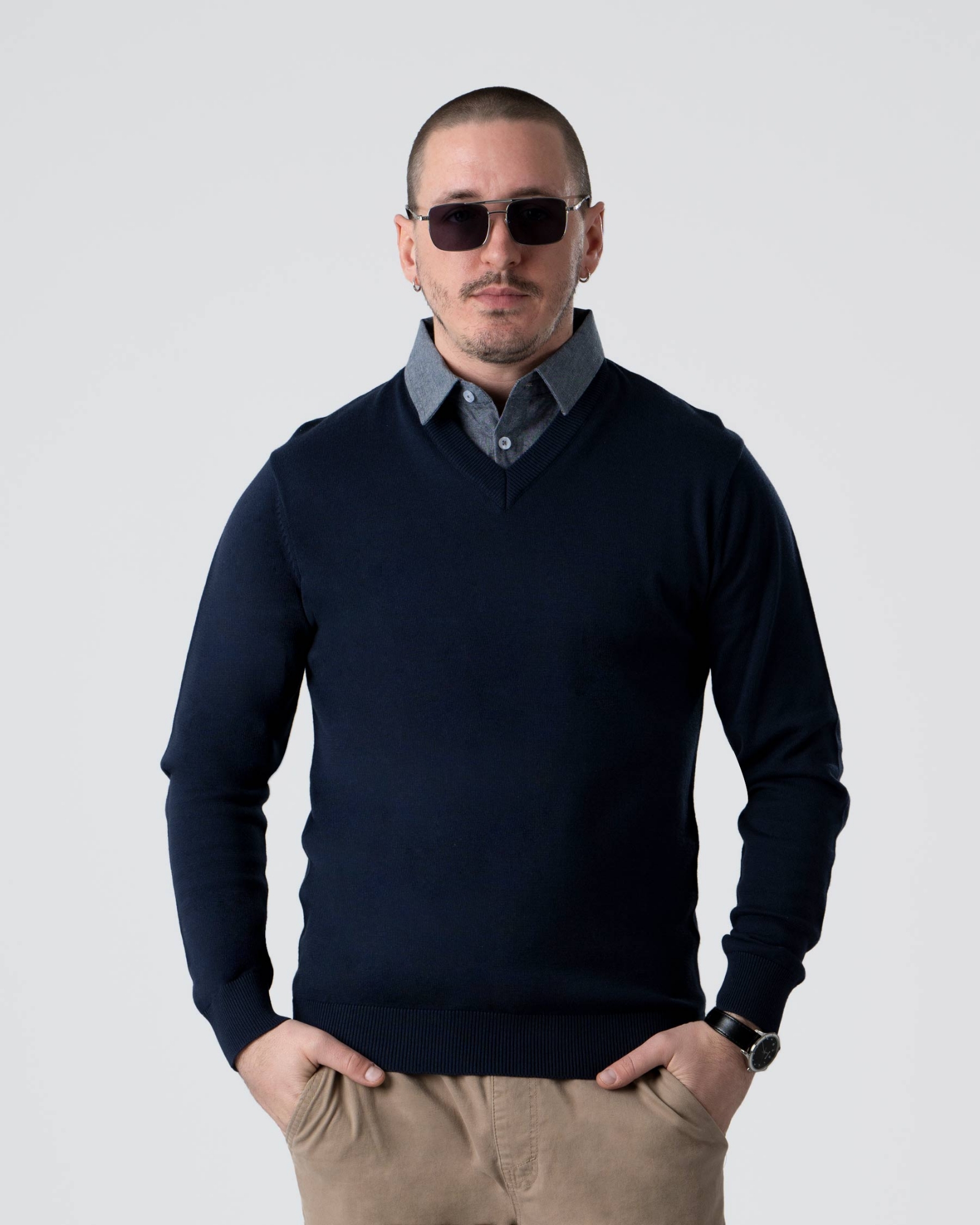 Picture of Pantoneclo Men's Mock Shirt Sweater - Premium Winter Cloth