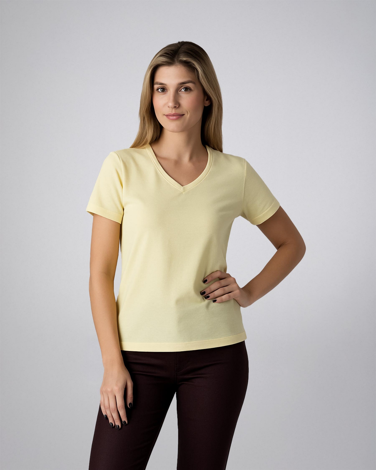 Picture of Leafletic Ladies Soft Comfortable V-Neck Cotton T- Shirt