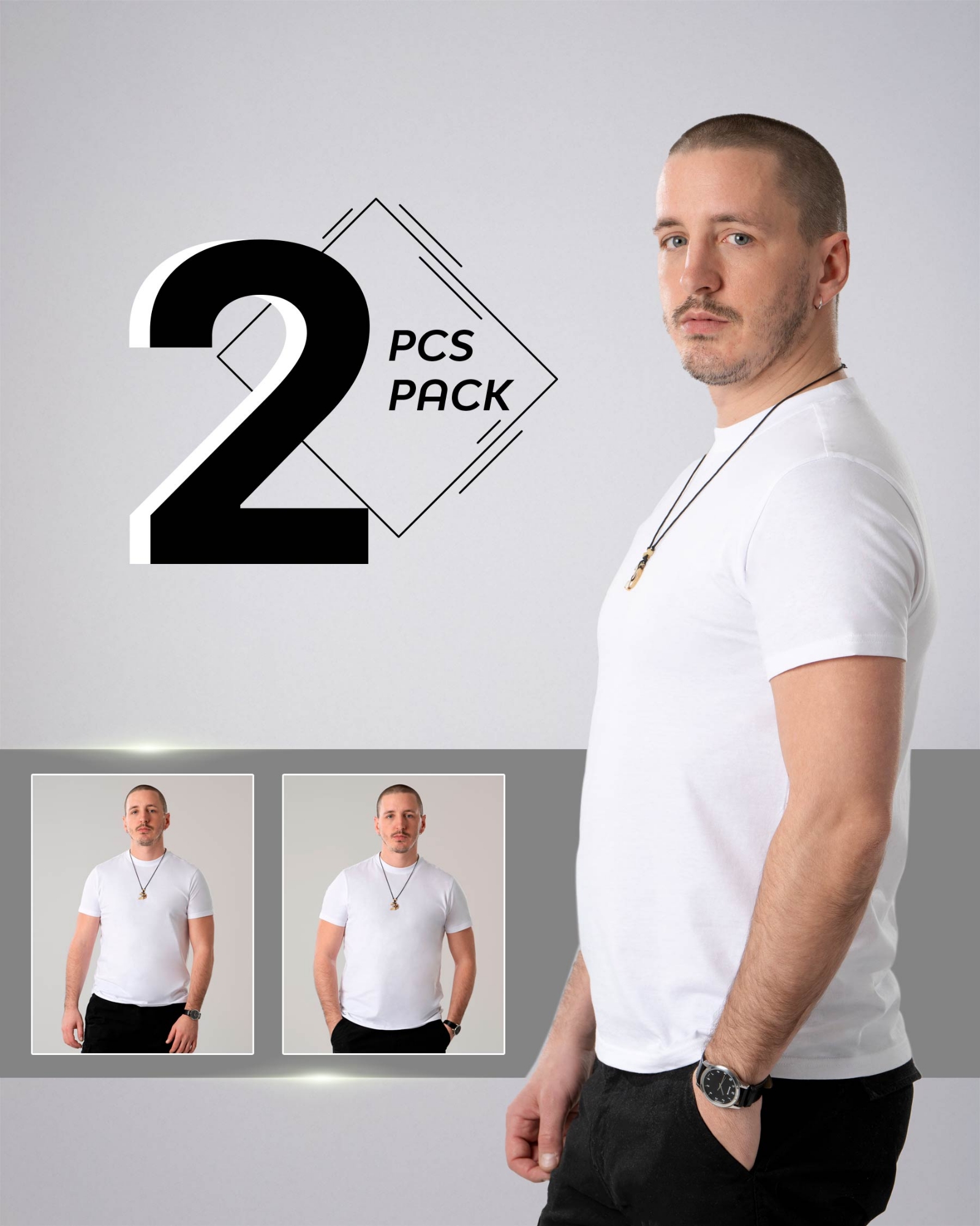 Picture of Pantoneclo Premium Men's Soft & Comfortable Cotton T-Shirt - 2 Pack Combo