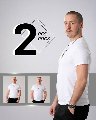 Picture of Pantoneclo Premium Men's Soft & Comfortable Cotton T-Shirt - 2 Pack Combo