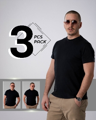 Picture of Pantoneclo Premium Men's Soft & Comfortable Cotton T-Shirt - 3 Pack Combo