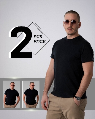 Picture of Pantoneclo Premium Men's Soft & Comfortable Cotton T-Shirt - 2 Pack Combo