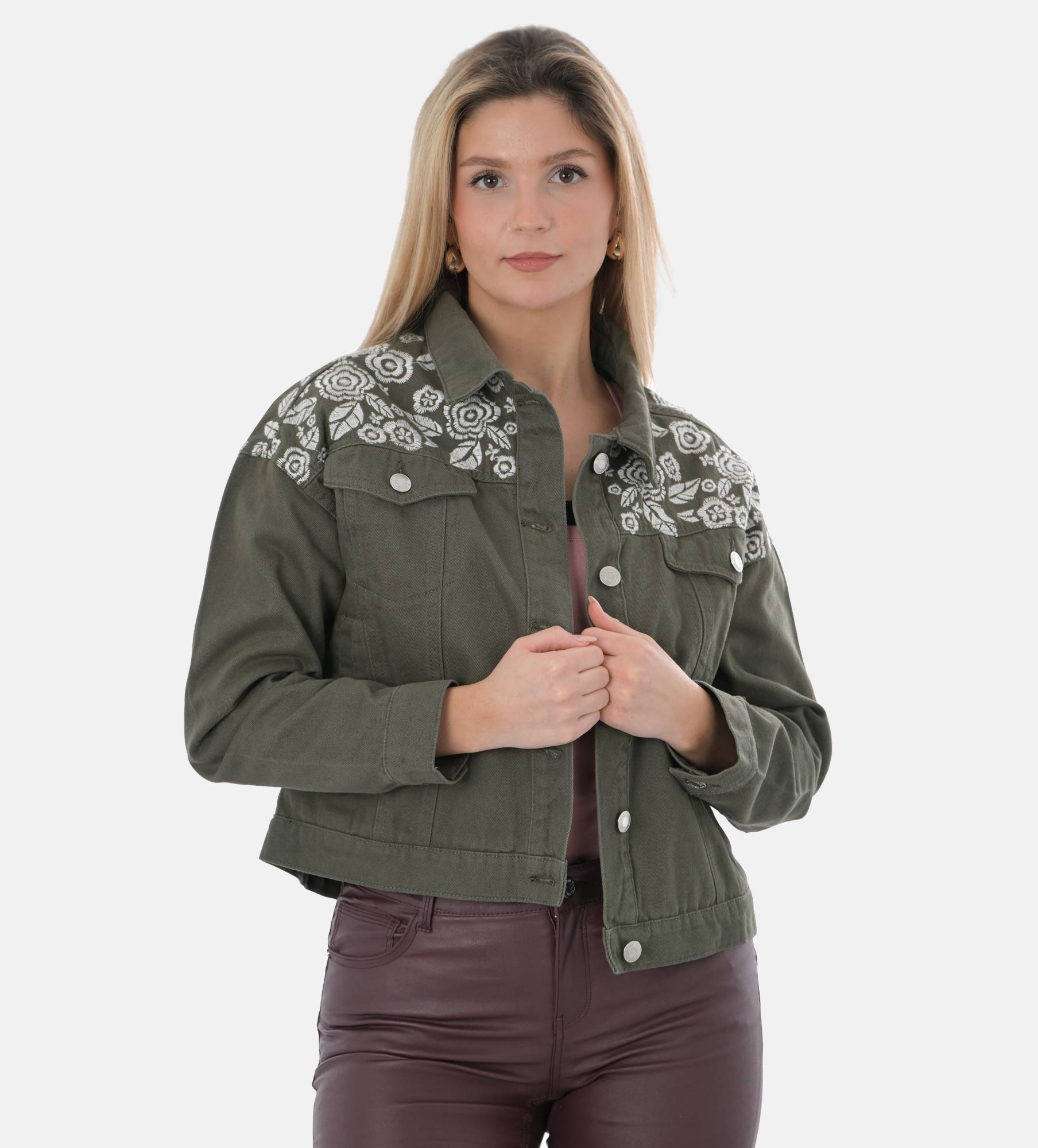 Picture of Leafletic Ladies Embroidered Twill Jacket