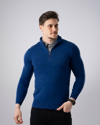 Picture of Pantoneclo Men’s Premium Mock Collar Knit Shirt Sweater – Stylish Winter Wear for Smart Casual Look