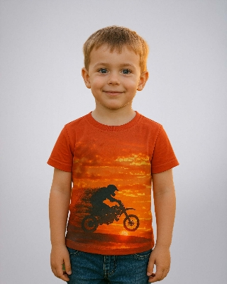 Picture of Pantoneclo Premium Boy’s Casual Photo Printed T-Shirt - Short Sleeve Soft Cotton Polyester Blend Crew Neck Tee