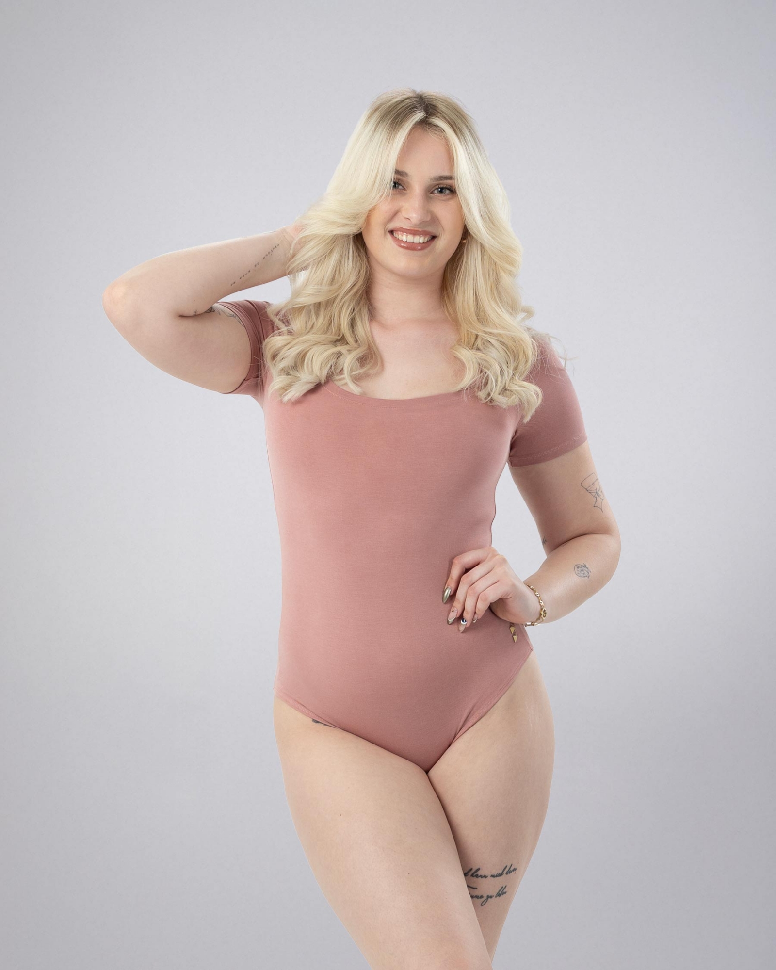 Picture of Leafletic Premium Women’s Bodysuit – Short Sleeve, Soft Stretch Fabric | Slim Fit One-Piece for Casual, Office or Layering | Lightweight, Breathable & Comfortable Daily Wear Bodysuit | Stylish Basic Top