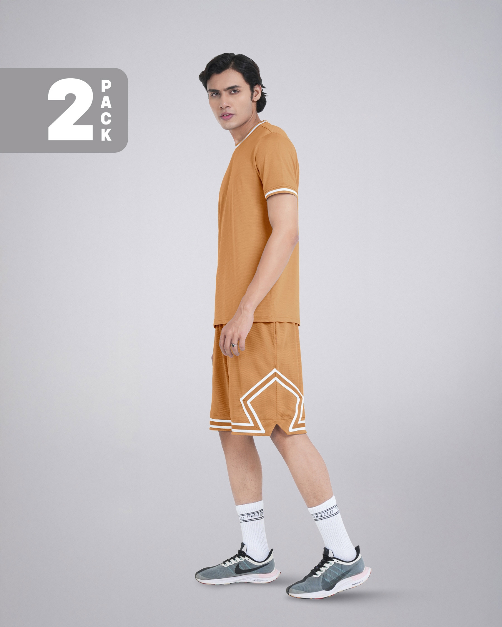 Picture of Pantoneclo Men’s Fitness Combo | Breathable T-Shirt and Shorts for Gym Training Set | Workout and Activewear Set | Lightweight Gym T-Shirt & Shorts Sportswear Combo