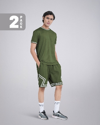 Picture of Pantoneclo Men’s Fitness Combo | Breathable T-Shirt and Shorts for Gym Training Set | Workout and Activewear Set | Lightweight Gym T-Shirt & Shorts Sportswear Combo