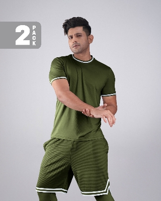 Picture of Pantoneclo Men’s Fitness Combo | Breathable T-Shirt and Shorts for Gym Training Set | Workout and Activewear Set | Lightweight Gym T-Shirt & Shorts Sportswear Combo