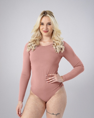 Picture of Leafletic Premium Women’s Bodysuit – Long Sleeve, Soft Stretch Fabric | Slim Fit One-Piece for Casual, Office or Layering | Lightweight, Breathable & Comfortable Daily Wear Bodysuit | Stylish Basic Top