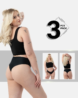 Picture of Leafletic Women's Seamless Low-Rise Hipster Underwear | Soft & Stretchable Panty | Comfortable Hipster Undergarment for Ladies | All-Day Comfort Women's Panties | 3 Piece Combo Pack