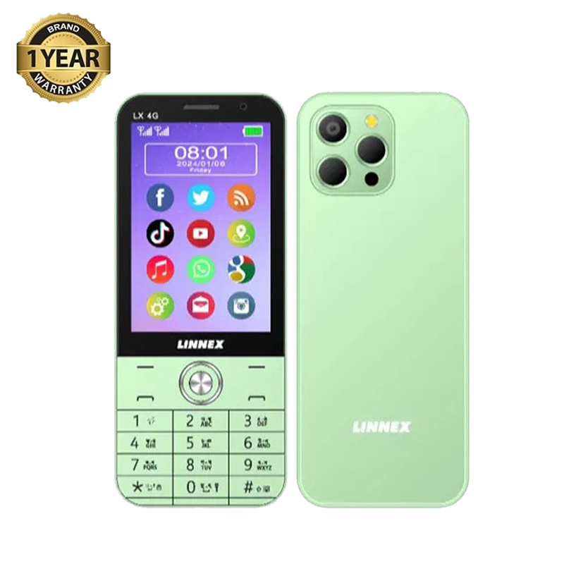 Picture of Linnex LX 4G Plus Dual SIM Feature Phone with 3GB RAM 32GB ROM, Video call, 5MP Rear Camera, WhatsApp, Youtube, Instagram, 3300 mAh Big Battery, Giant Torch, Multicolor (Best Price)