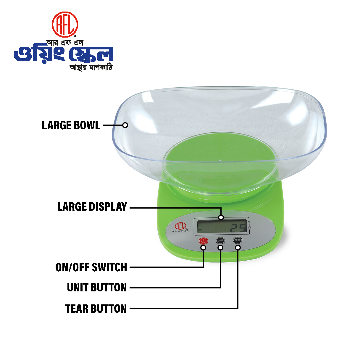 Picture of RFL Weighing Scale 5kg Green