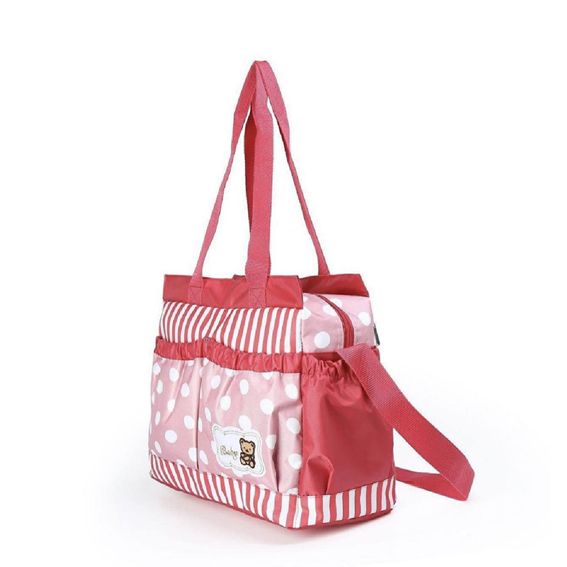 Picture of High-Quality Baby Bag | Foreign Bear Embroidered Mommy Bag Polka Dot New Mother and Baby Bag Waterproof Bag