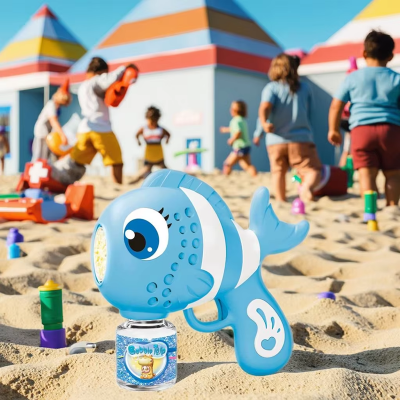 Picture of Clown Fish Electric Bubble Gun Toy Summer Outdoor Plastic Bubble Water Machine
