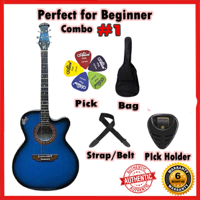 Picture of Beginner Combo 1 – Signature Acoustic Guitar with Electric Output + 3 Picks + Bag + Belt + Pick Holder  – Blue