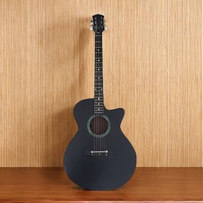 Picture of Dark BK-100B Best Beginner choice New Accoustic Guitar + bag+ picks + Belt + pin remover + Capo + Picks Holder- Black