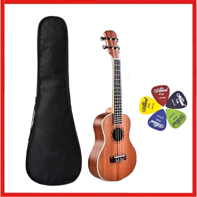 Picture of Mahogany Ukulele Guiter Acoustic 4 String Guitar Hawaii Soprano Ukulele