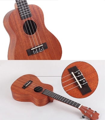 Picture of 23" Mahogany Ukulele Concert Acoustic 4 String Guitar Soprano Ukulele With Bag Picks