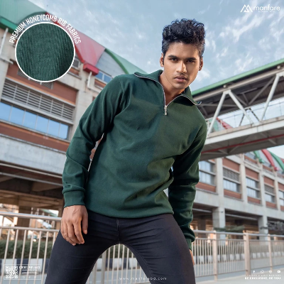 Picture of Half Zipper Old Money Sweater | Premium Rib Fabrics | MF-643