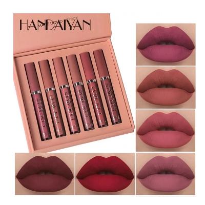 Picture of HANDAIYAN 06 Colors 2.5ml Lip Gloss Set Matte Pearlescent Non-Sticky Lip Glaze Lipstick-set-A