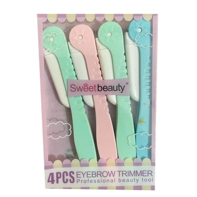 Picture of 4 Pcs Sweet beauty Eyebrow Razor Set, Hair Trimmer Shaver and Tough up Tool, Facial Razor with Safety Cover