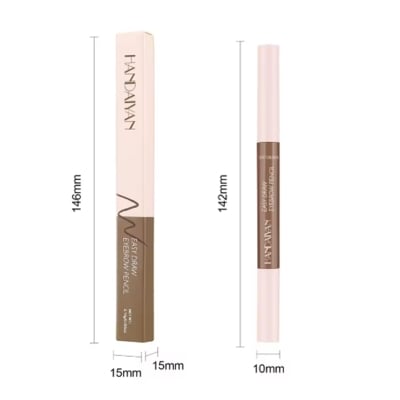 Picture of Double Head Eyebrow Pencil Rotable Eyebrow Pen Triangle Core Fine Refill Waterproof Wild Eyebrow Pen and Spiral Brow Brush