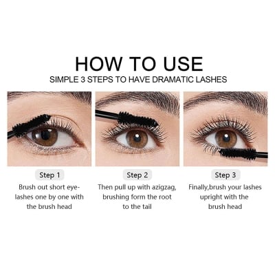 Picture of Handaiyan Black Lash Eyelash Extension Eye Lashes Brush Beauty Makeup Long-Wearing Pink Color Mascara